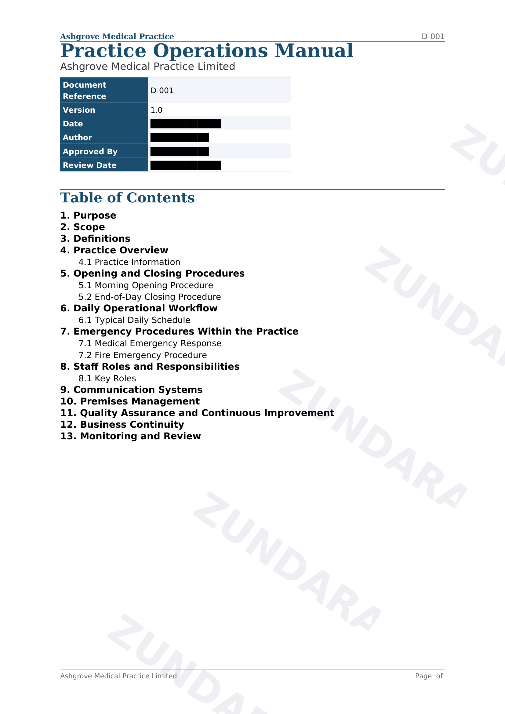 Preview of Practice Operations Manual