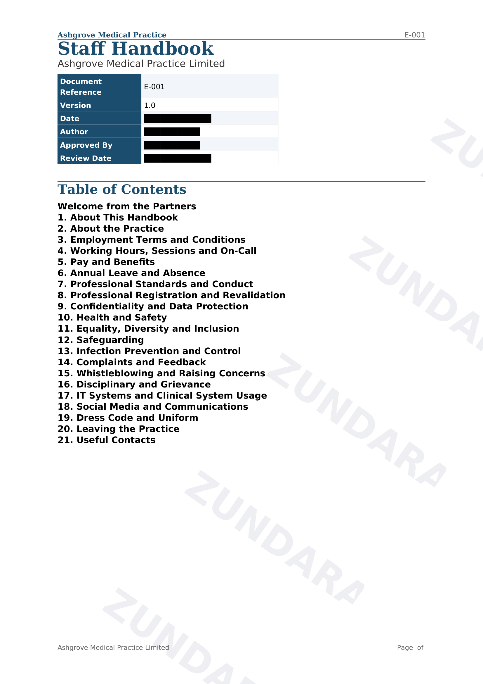 Preview of Staff Handbook