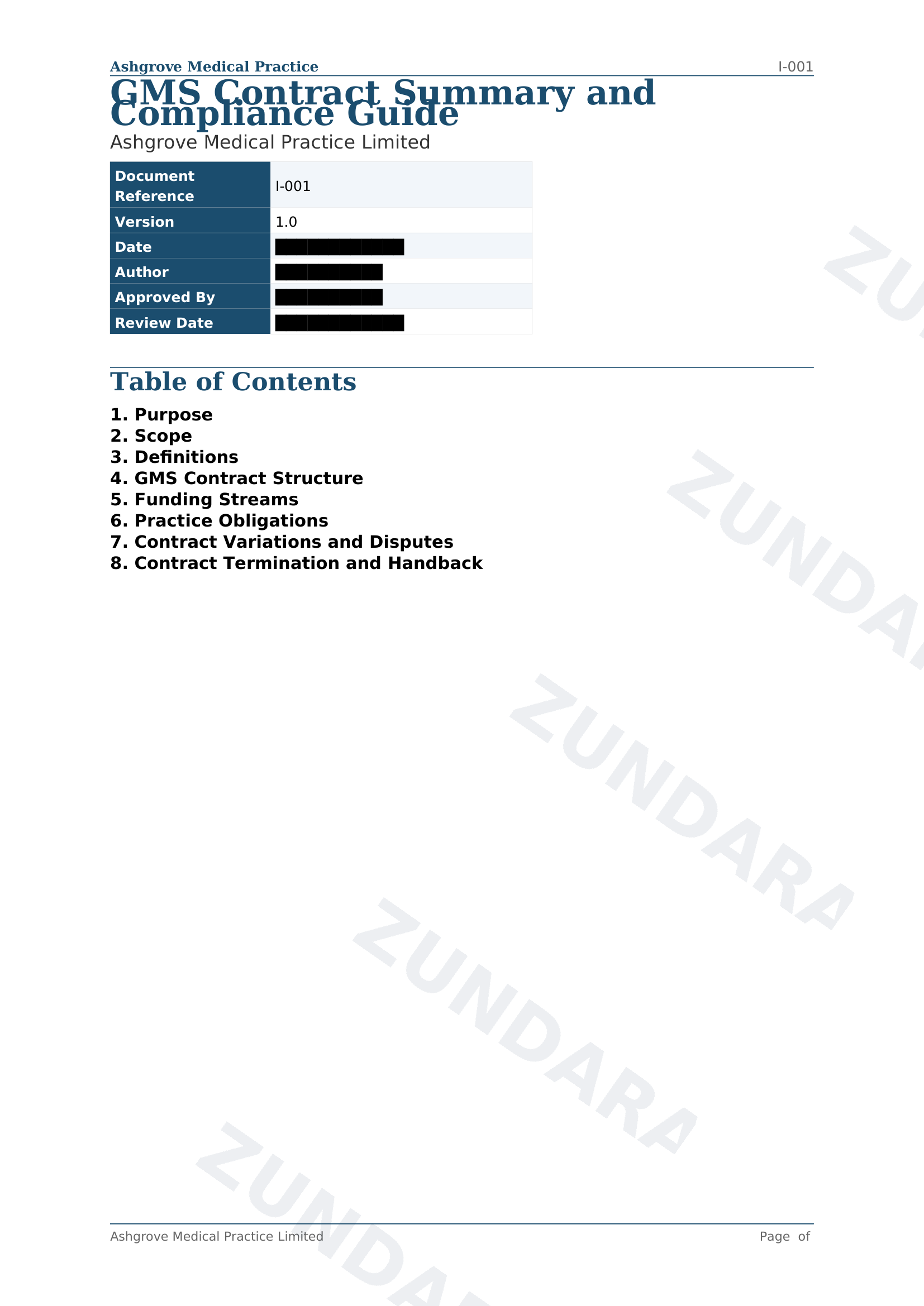 Preview of GMS Contract Summary and Compliance Guide