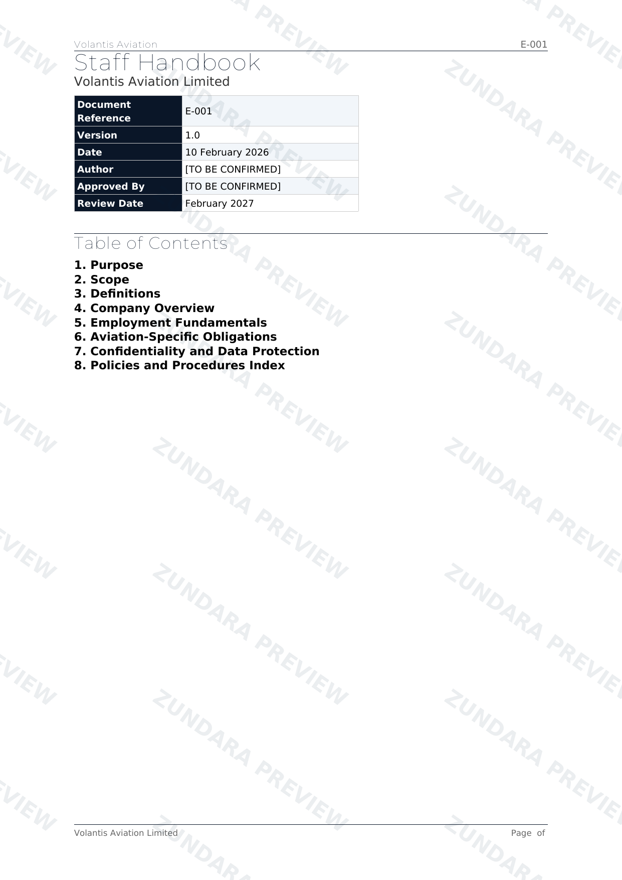 Preview of Staff Handbook