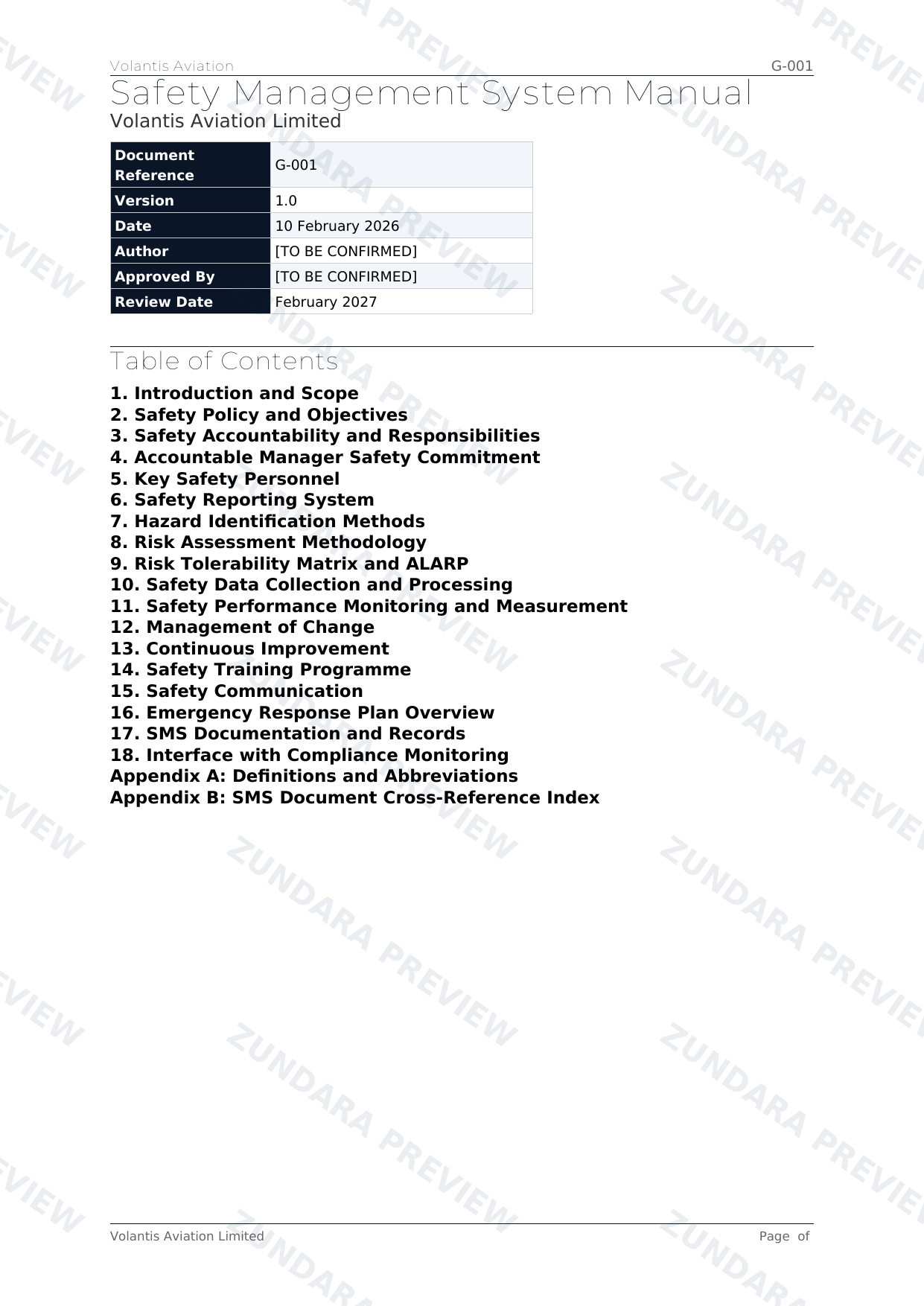 Preview of Safety Management System Manual