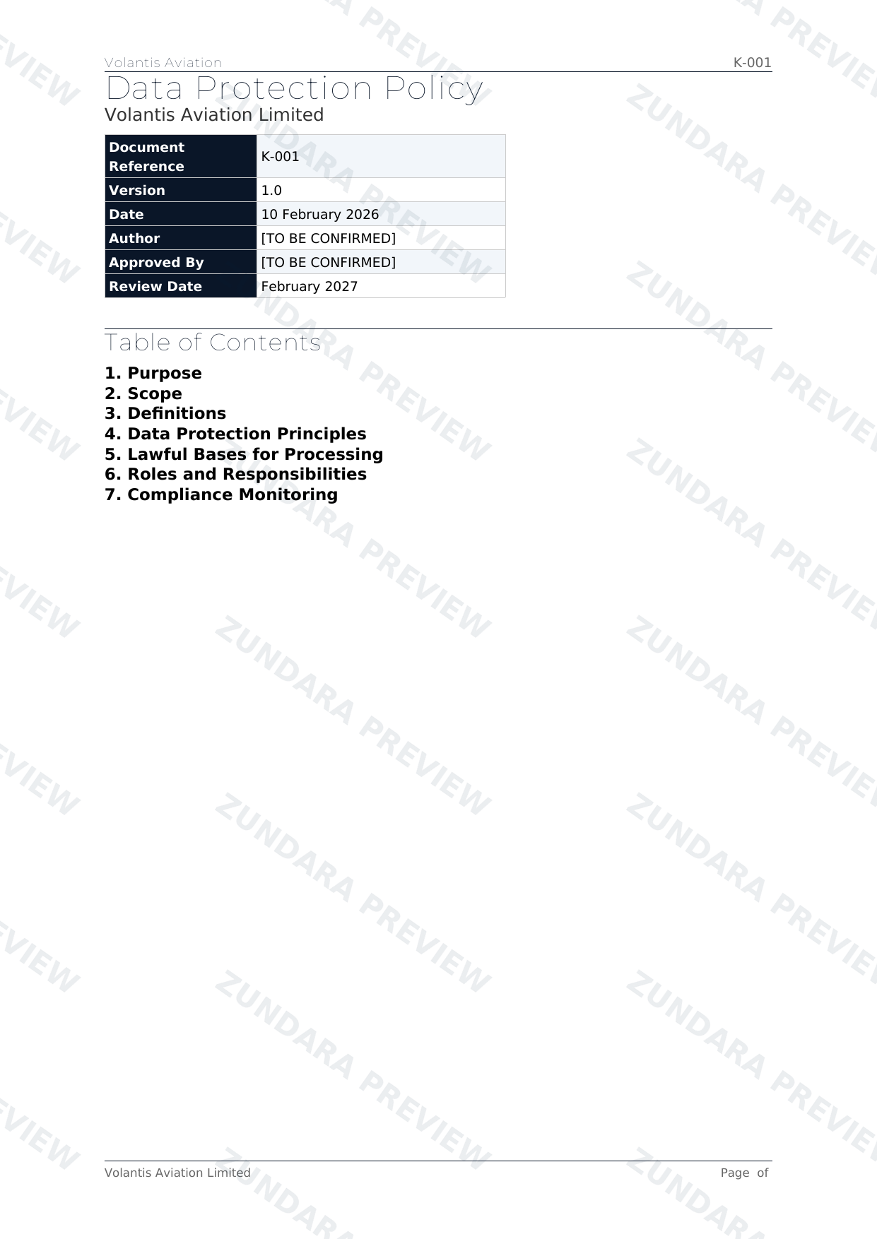 Preview of Data Protection Policy
