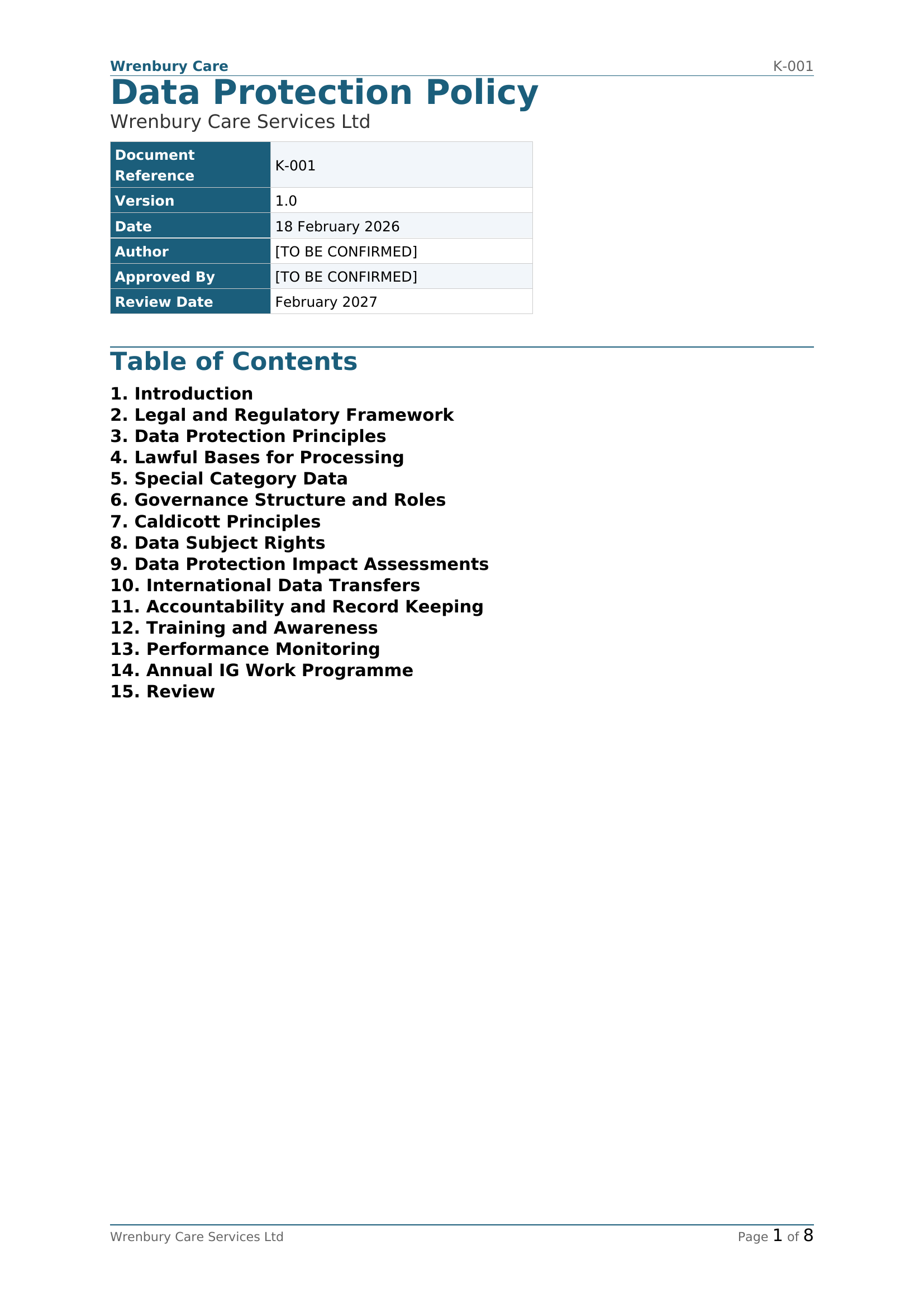 Preview of Data Protection Policy